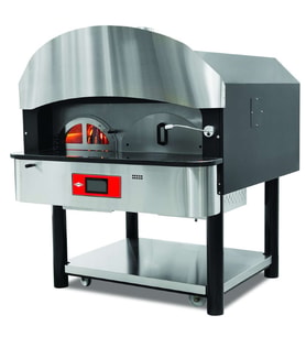 Empero EMP.SPO.05-D Digital Gazlı ve Odunlu Döner Tabanlı Pizza Fırını 6 Pizza Kapasiteli - LPG'li