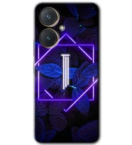 Vivo Y27 Kılıf HD Desen Baskılı Kılıf - Dark Neon Yaprak I Harfi