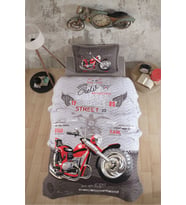 Clasy %100 Pamuk Tek Kişilik Yatak Örtüsü Seti Street King 180 x 240 (Gri)