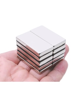 1 Adet 40x20x5mm Neodyum Magnet Güçlü N35 Mıknatıs Köşeli Nikel Kaplama