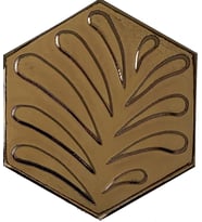 Armada Çini 15x17 Cm Yaprak Bronz Altıgen Seramik