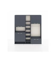 Arges Gardrop 18 Raflı 8 Kapaklı Tek Askılı 220x30x243 Antrasit-Antrasit