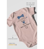 Yengem ve Amcam Beni Çok Seviyor Baskılı Bebek Zıbını – Çıtçıtlı Body  %100 Pamuk Kısa Kol (Pastel Pembe)