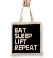 Eat Sleep Lift Repeat Bez Çanta Uzun Saplı