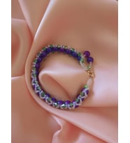 EyNa - çift yönlü el emeği boncuk bileklik 18cm (Mor-A.Mor)
