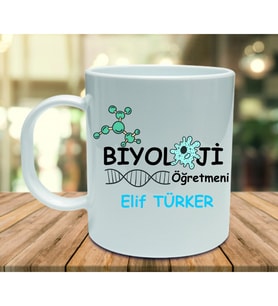 Biyoloji öğretmeni isme özel kupa bardak