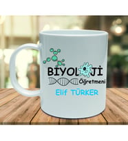 Biyoloji öğretmeni isme özel kupa bardak