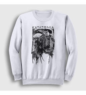 Presmono Unisex Beyaz Death Katatonia Sweatshirt 89670tt