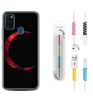 Samsung M21 M22 M23 M30 M31S M32 Kılıf Kablo Koruma Spiral Silikon Red Moons 1747