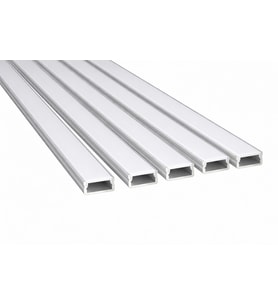 5’li Set LED Kanal Profil Alüminyum 13x6mm 2 Metre Sıva Üstü İnce Kasa Opak Pleksi Difüzörlü Lineer LED Kanal 2128 (Gümüş)