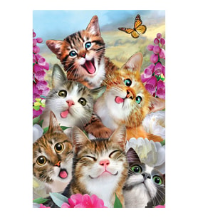Prime 3D Kediler ve Köpekler Selfie İkili Puzzle 200 Parça 10236