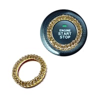 Kristal Taşlı Start Stop Düğme Halkası Altın