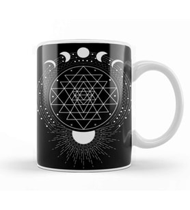 Sri Yantra Mandala Sri Yantra Sacred Geometry 01 Kupa Bardak Porselen