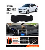 e-biz HYUNDAİ ACCENT BLUE (2011-2017) Uyumlu Torpido Örtüsü, Torpido Kılıfı - Siyah-Gri - HU011