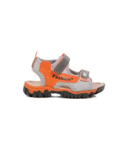 Ayakmod Lacivert Cırtlı Ortopedik Erkek Çocuk Spor Sandalet 25T102 B (Siyah - Turuncu)
