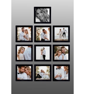 10 adet 10x10 Mdf Çerçeve - Kare Fotoğraf Çerçevesi - FOTOĞRAFLI (Siyah)