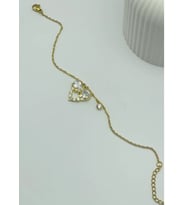 Çelik Gold Taş'lı Kalp Bileklik - 25-blk105