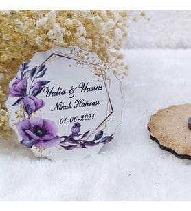 Hayaller Dükkanı 80 Adet Ahşap Magnet Nikah Şekeri