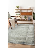 Sultan Majesty Çerçeveli Mavi Modern Makine Dokuma Salon Halısı - 3081