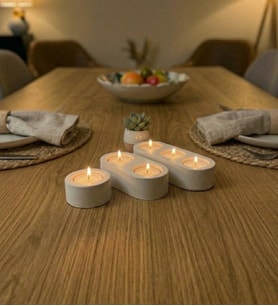 3'lü tealight mumluk seti  6 adet tealight mum hediyeli  ev dekorasyonu  tealight mum özelleştirme mevcuttur( renk,koku) (Beyaz)