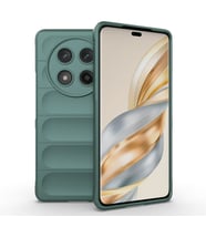 Honor Magic 7 Lite Uyumlu Kılıf Esnek TPU Oyuklu Arka Yüzey Tasarımlı Zore Etnik Silikon Kapak (Koyu Yeşil)