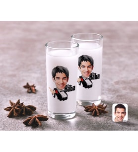BK Gift Kişiye Özel Renkli Baskılı Godfather Baba Karikatürlü İkili Rakı Bardağı Seti-2 (Beyaz)
