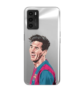 Oppo A16 / A55 Uyumlu Lionel Messi Tasarımlı Şeffaf Telefon Kılıfı