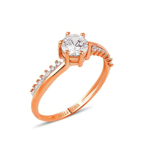 Bella Gloria Rose 6 Tırnaklı Çıtır Tektaş Yüzük (PR78009)