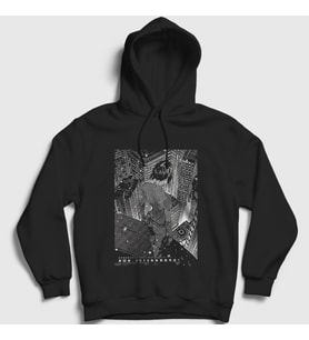 Presmono Unisex Siyah Motoko Ghost In The Shell Kapüşonlu Sweatshirt 512387tt