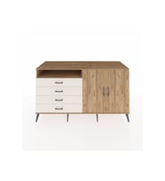 Kronos Konsol 3 Raflı 4 Çekmeceli 2 Kapaklı 176x59x99 Çam-Çam/Aytaşı