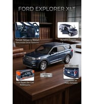 Motor Max 1:24 Ölçek 2022 Ford Explorer XLT Lacivert Diecast Model Metal Araba