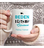 Kişiye Özel Fotoğraf Baskılı Beden Eğitimi Öğretmeni Kupa Bardak