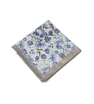 Mim Eşarp Prime Pamuk Çiçek Desenli Eşarp 90x90 cm (Krem)