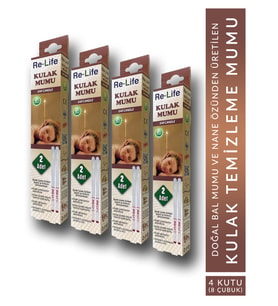 Relife Kulak Temizleme Mumu Çubuğu 4 Kutu (8 Çubuk) Ear Candle