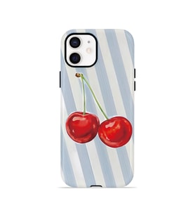 iPhone 11 Vorian Çift Katmanlı Kılıf Cherry Blue Stripe