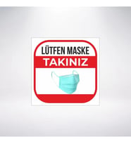 Maskeni Tak 20x20 21x28 Arkası Sticker