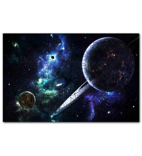 Cakapuzzle Uzayda Gezegeller Yıldızlar Güneş Tutulması Puzzle Yapboz MDF (Ahşap) (120 Parça)