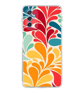 PrintiFy Samsung Galaxy M52 ile Uyumlu 1mm Slim Fit Retro Renkler 5 Baskılı Şeffaf  Kılıf