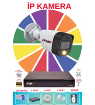 FURY 1 Li Ip Güvenlik Kamera Seti Sesli 4mp Gece Renkli Su Geçirmez 5515s 320GB