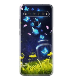 TCL 10L 10 Plus 10SE 20E 20SE 30SE L7 Kılıf Desemli Silikon Neon Butterflys 1309