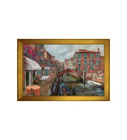 Manzara Temalı Kanvas Tablo 80 x 110 cm Gold Çerçeve