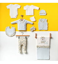 KIZ BEBEK 0-3 AY ÇİÇEKLİ TAVŞANLI 10LU SET %100 ORGANİK PAMUK (Mint Yeşili)