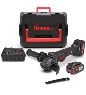 Kress KUH04.1 20Volt 5.0Ah. Li-ion Çift Akülü 125mm Kömürsüz Profesyonel Devir Ayarlı Alttan Tetikli Avuç Taşlama