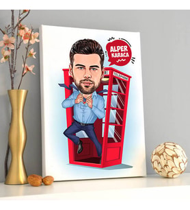 Süper Adam Karikatürlü Kanvas Tablo