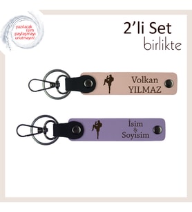Boks Figürlü Doğum Gününe Uygun Armağan, Erkek Kardeşe Kişisel Anahtarlık, Yavru Ağzı-Mor Menekşe