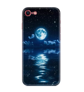 Apple iPhone 5 6 7 8 Plus Se XR Kılıf Desemli Silikon Night Moon 1133