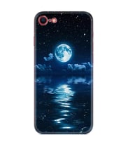 Apple iPhone 5 6 7 8 Plus Se XR Kılıf Desemli Silikon Night Moon 1133