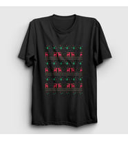 Presmono Unisex Siyah Deers Geyikler V2 Yılbaşı T-Shirt 269378tt