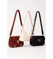 Kadın 3'lü Çanta Paketi Bordo Krem Siyah Üç Adet Çanta (Bordo-Siyah)