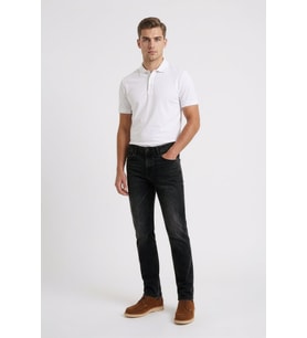 Erkek Antrasit Slim Fit Likralı Jean Pantolon